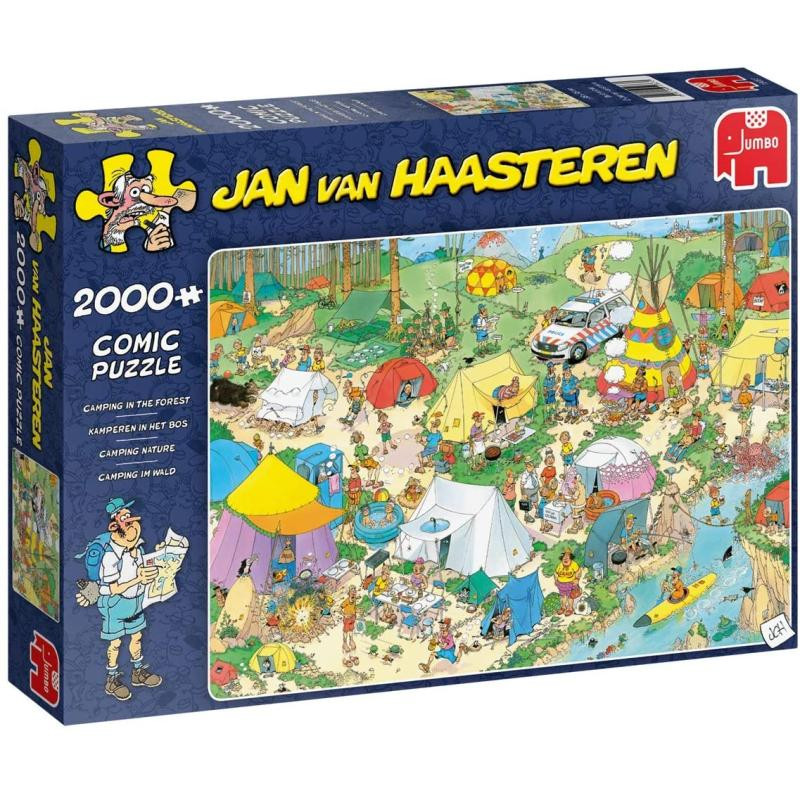 Jumbo Jan van Haasteren Camping im Wald 2000 Teile Puzzle (19087)