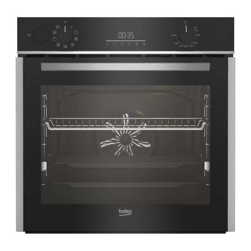 Four encastrable Pyrolyse Chaleur tournante et brassée BEKO BCBIS14300MPSE Inox - Porte froide - 72L - 59,4 cm