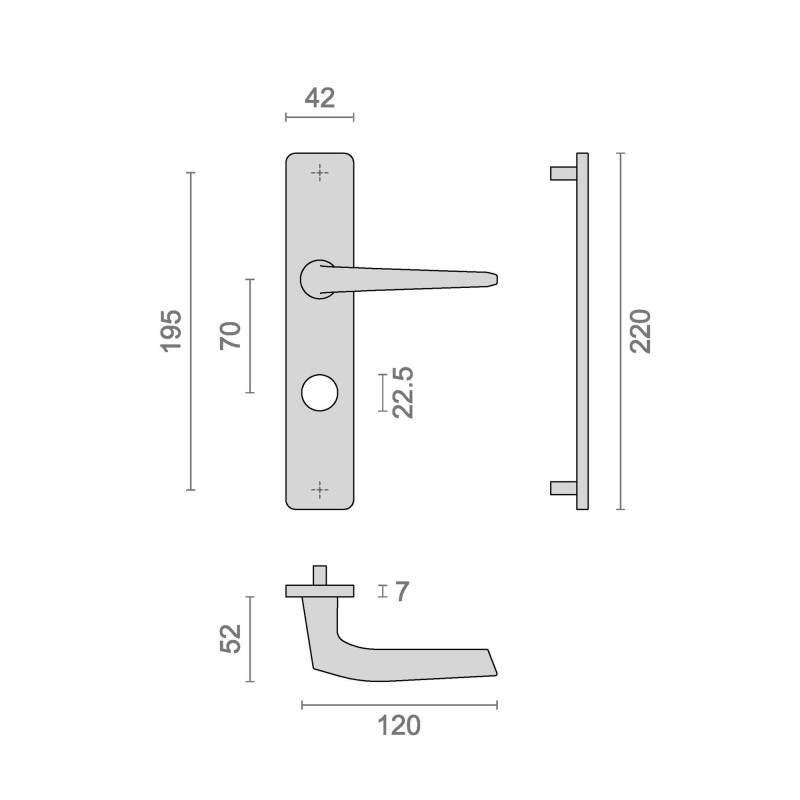 Ensemble sur plaques HIONNA à trou diamètre 22.5mm finition argent HERACLES B HIONNA 13