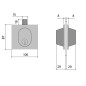 Serrure basse 1358 finition chromé mat STREMLER 1358.31.0