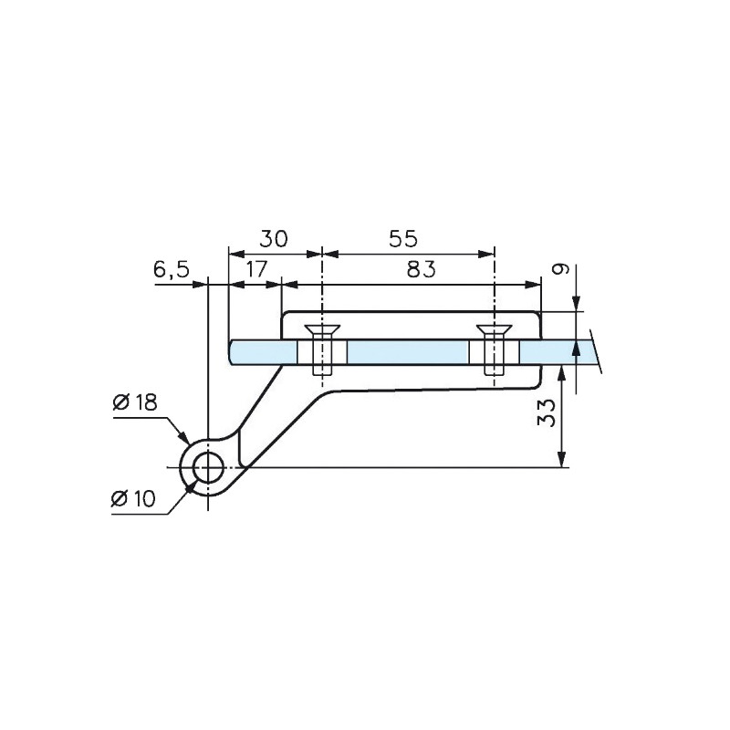 Paire de paumelles pour feuillure de 35 lagune Chromé Mat STREMLER 4200.31.0 X 2