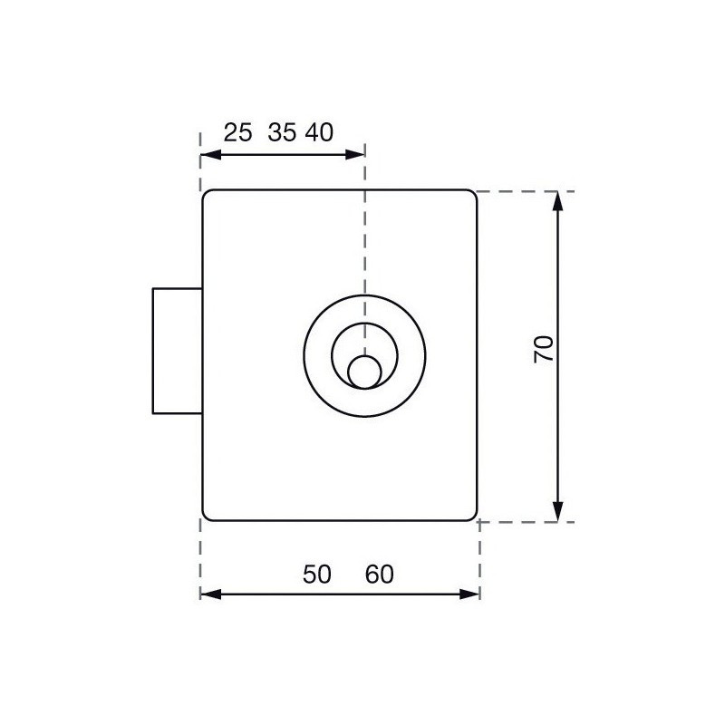 Serrure V135 50x25 GHE CYL D20 L40 POLI 2 CLES VACHETTE 11736000