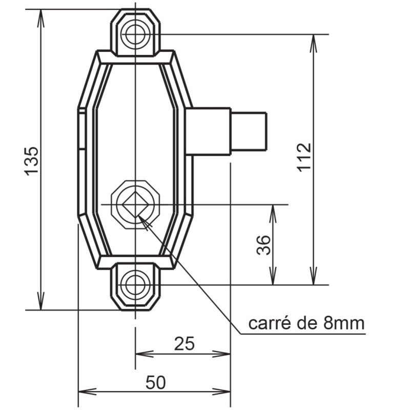 Serrure Bec de canne 7160 droite GOLLOT F671601000