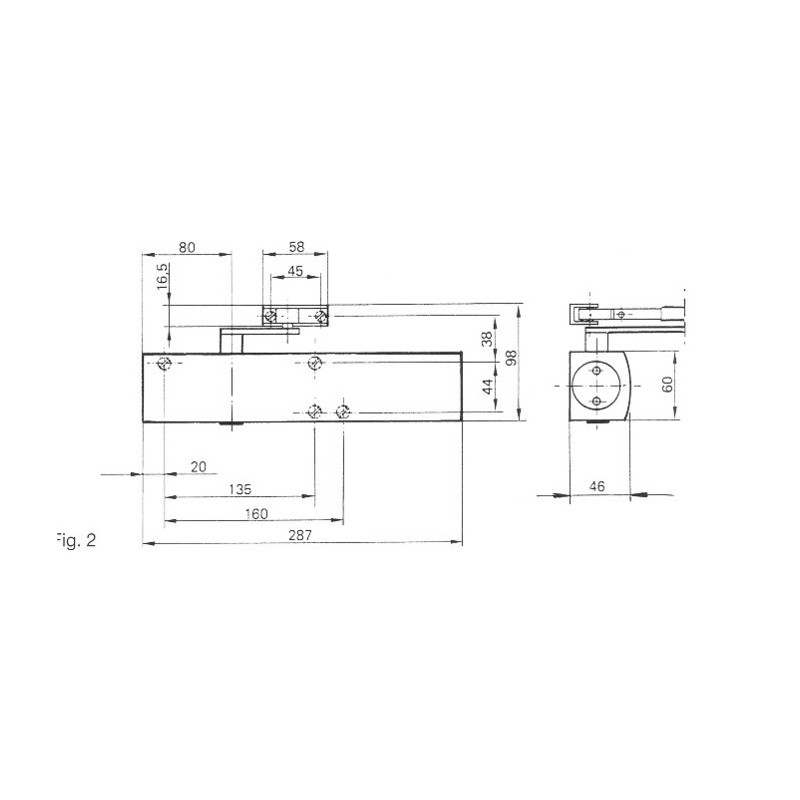 Ferme porte série TS 4000 finition bronze fourni sans bras GEZE 102 790