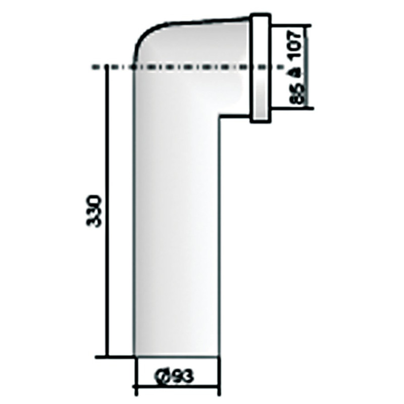 Pipe longue coudée 93mm REGIPLAST ASPL93