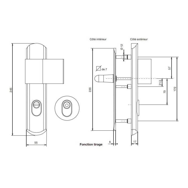 Enssemble blindé Florence 2 tirage A2P1 Or VACHETTE 16017000