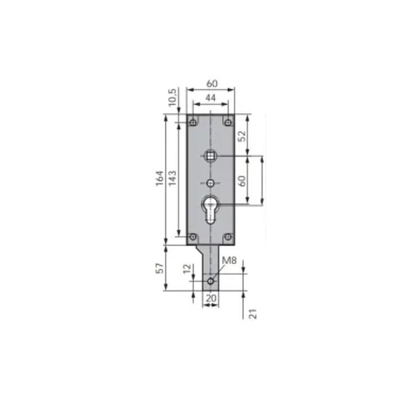 Serrure de garage verouillage bas avec ressort EP18 WSS 16500000010