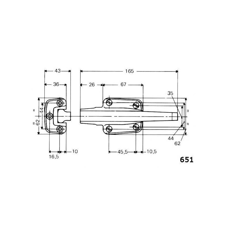 Loqueteau automatique chromé avec gâche modèle 651 FERMOD 651.01