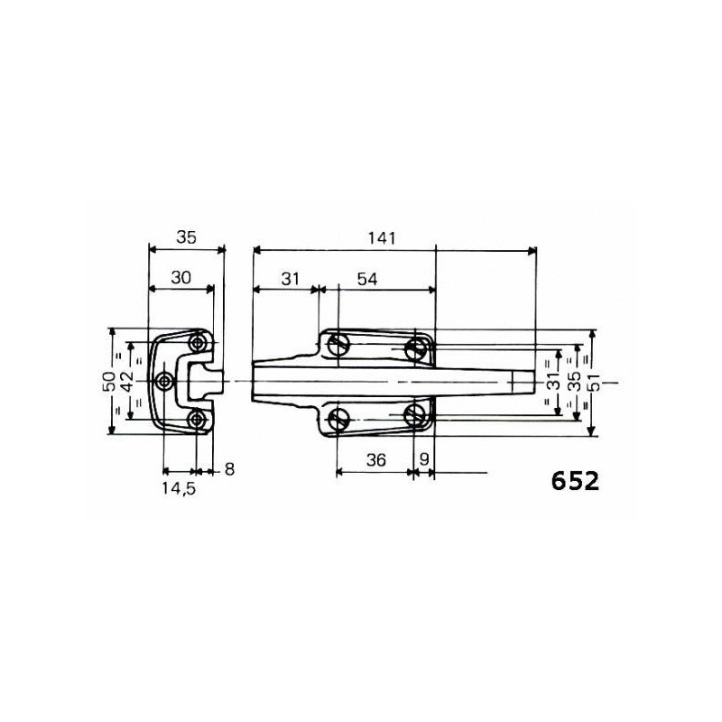 Loqueteau automatique chromé avec gâche modèle 652 FERMOD 652.01