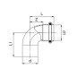 Coude 90° à joint torique mâle femelle 40mm FRABO RR92J40