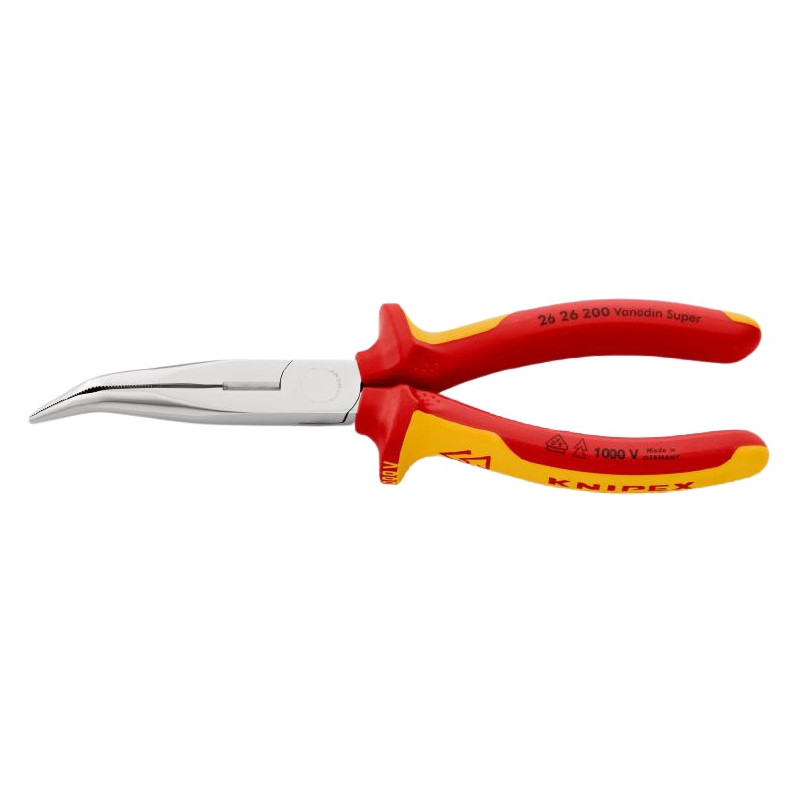 Pince à becs demi ronds coudée isolante 1000V 200mm KNIPEX 26 26 200