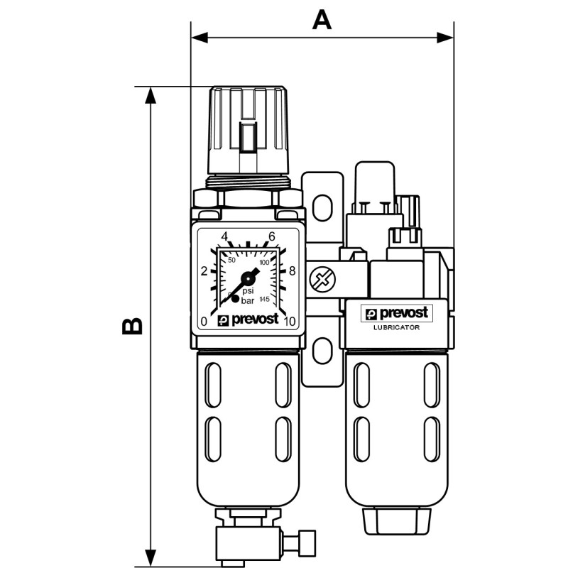 Filtre régulateur pneumatique ALTO 1 PREVOST KTB SM1