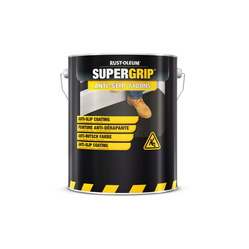 Peinture antidérapante gris argent RAL 7001 SUPERGRIP 1K seau de 5L RUST OLEUM 7182NS.5