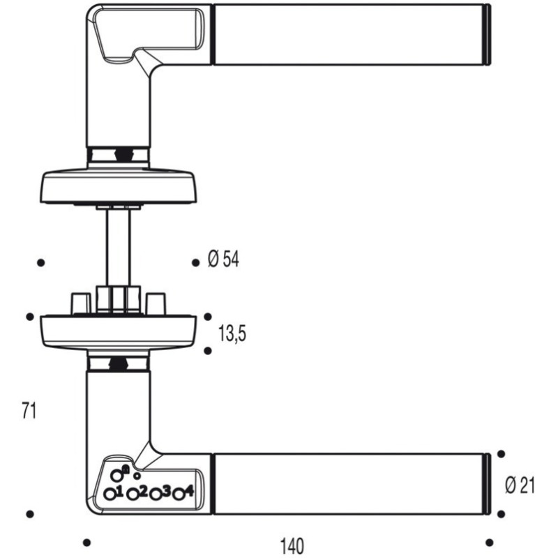 Poignée à code électronique sur rosaces CODE HANDLE droite VACHETTE 82004