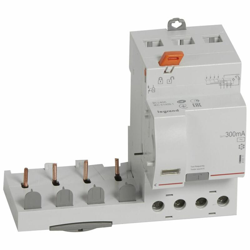 Bloc différentiel adaptable à vis DX³ pour disjoncteur 1 module par pôle 300mA 4P 400V type AC 40A 300mA LEGRAND 410511