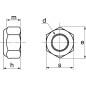 Écrou hexagonal frein indésserrable avec bague nylon inox A2 DIN 985 M14 boîte de 50 ACTON 6260214