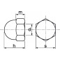 Écrou borgne nylon 6.6 DIN 1587 M8 boîte de 200 ACTON 831008