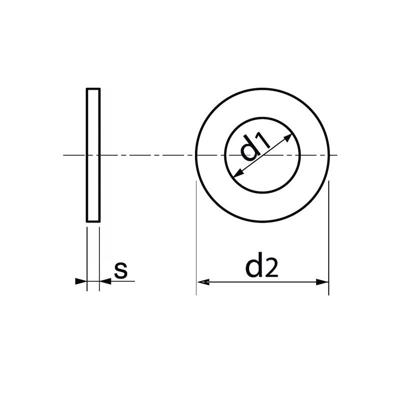 Rondelle plate nylon DIN 125 M10 boite de 100 pièces ACTON 8400010