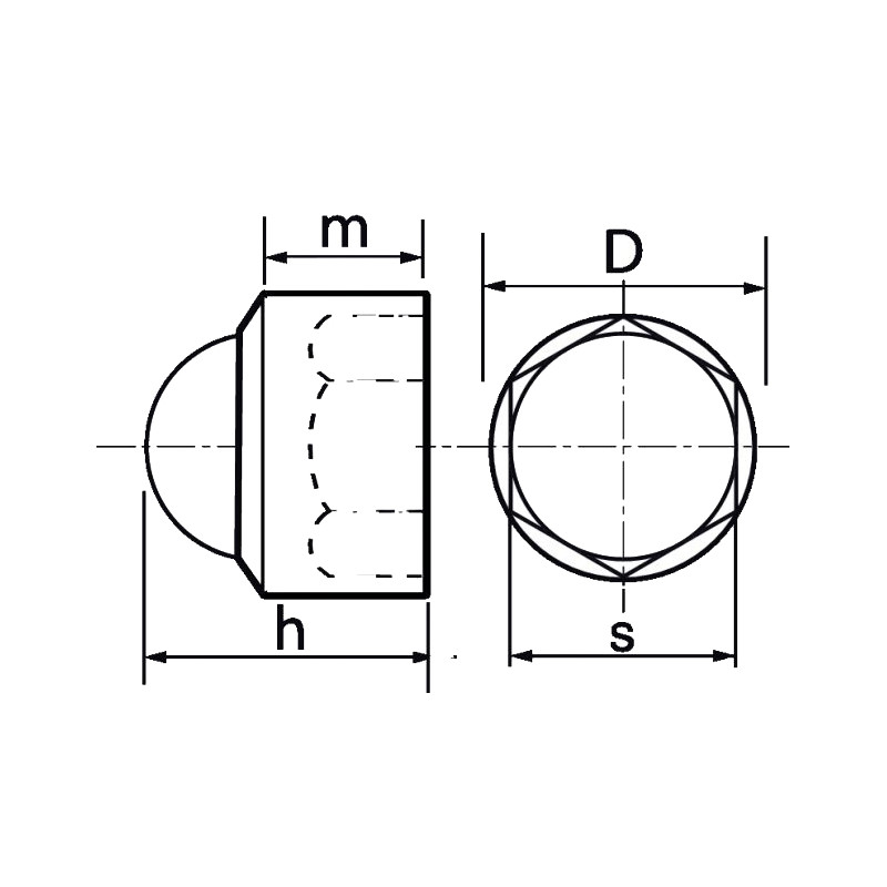 Cache écrou hexagonal polyéthylène noir RAL 9005 M8 boîte de 200 ACTON 856008