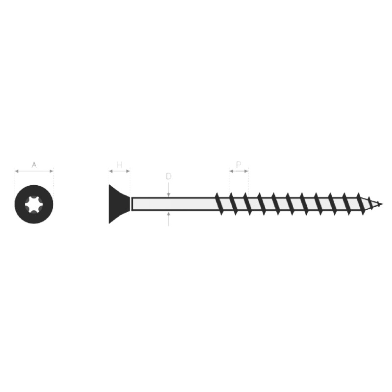 Vis à bois agglomérés tête fraisée Torx inox A2 3,5X16 14 boîte de 200 ULTIMA 12635016