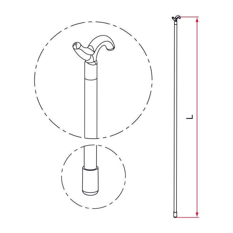 Bâton de tirage acier diamètre 12mm longueur 1500mm TIRARD AJ100002