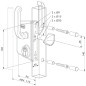 Serrure de portail coulissant pour profil carré 60x60mm LOCINOX LSKZ6060U2LZILVVSZS