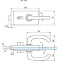 Serrure de milieu cylindre béquille à déport LAGUNE 15 chromé mat 4360 10 mm STREMLER 4360.31.4