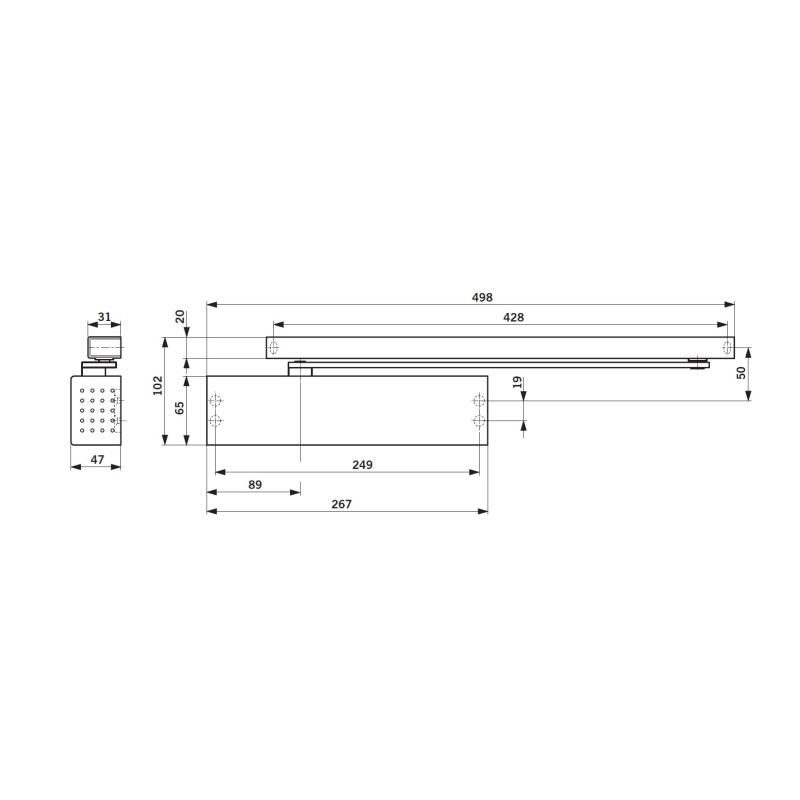 Ferme porte TS 91 Pack métal en 4 argent DORMA 4500000050101