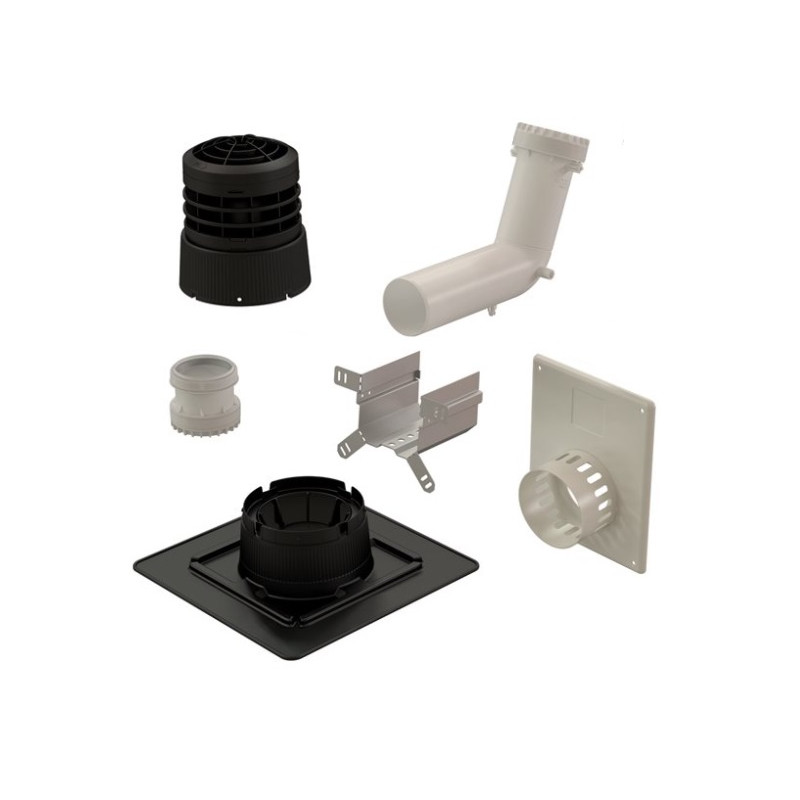 Kit 2 en 1 CHEMILUX B22p B23p simple paroi D80 noir entrée plafond et mural UBBINK 184448