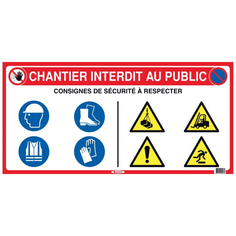 Panneau signalétique 10 en 1 800x400mm TALIAPLAST 620016