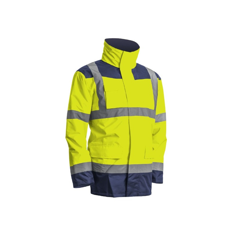 Veste HARBOR PU HI VIZ 3M jaune fluo marine TL COVERGUARD 7KANYL