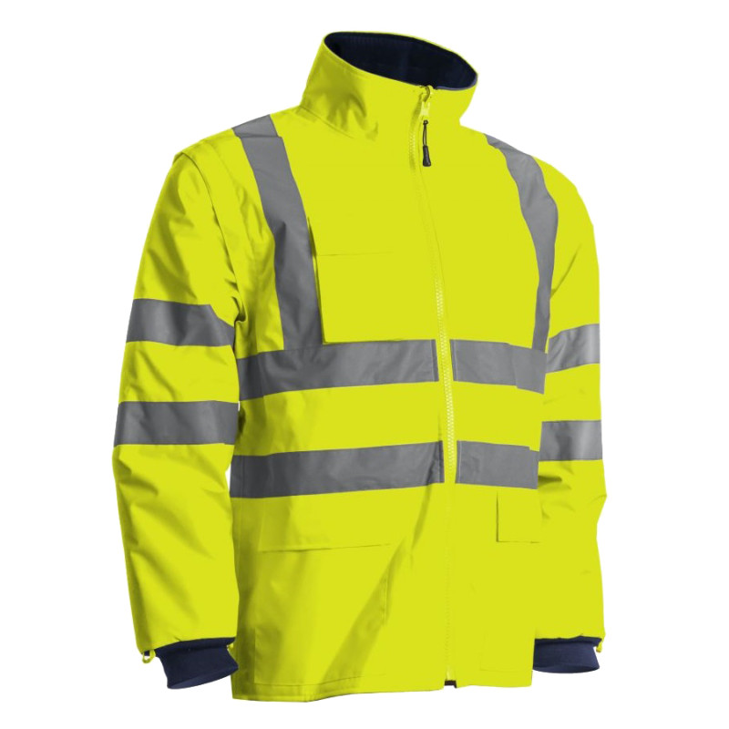 Veste HARBOR PU HI VIZ 3M jaune fluo marine TL COVERGUARD 7KANYL