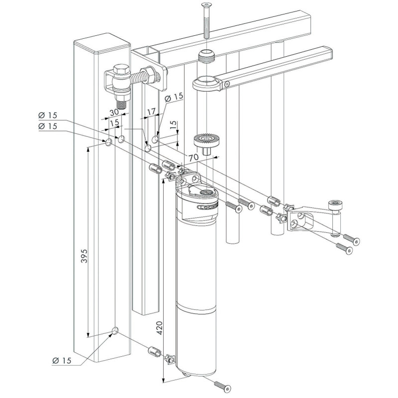 Ferme porte VERTICLOSE 2 argent LOCINOX VERTICLOSE 2 ZILV