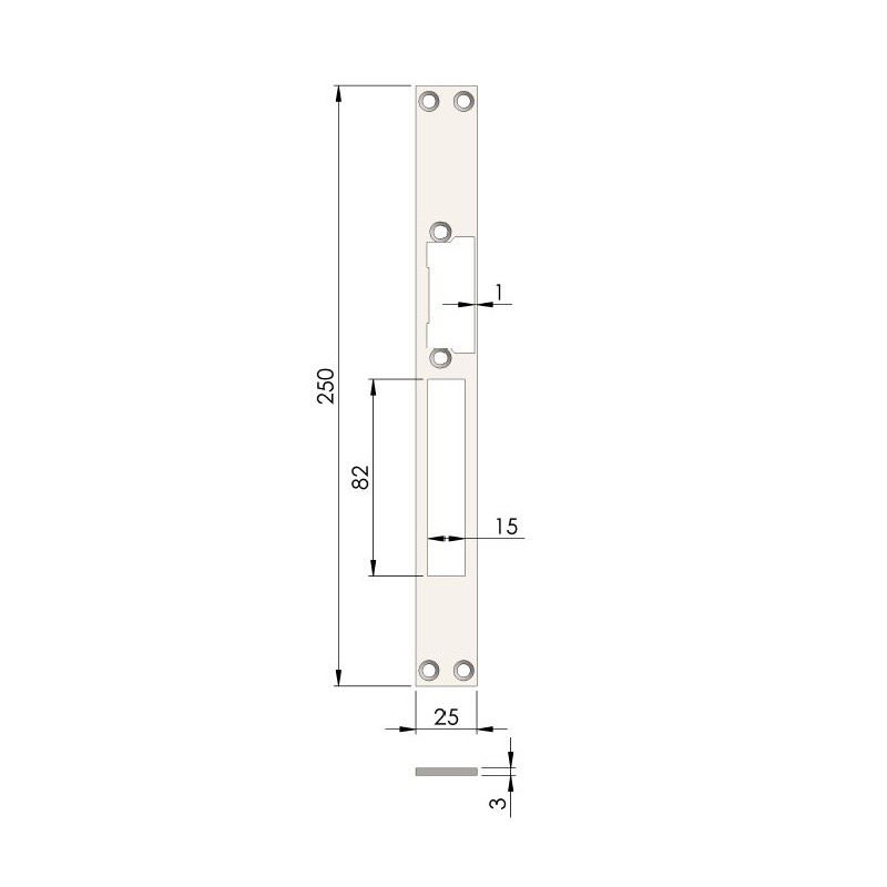 Têtière double inox ULTIMFIT 250 mm profil Alu PVC HERACLES 919 X