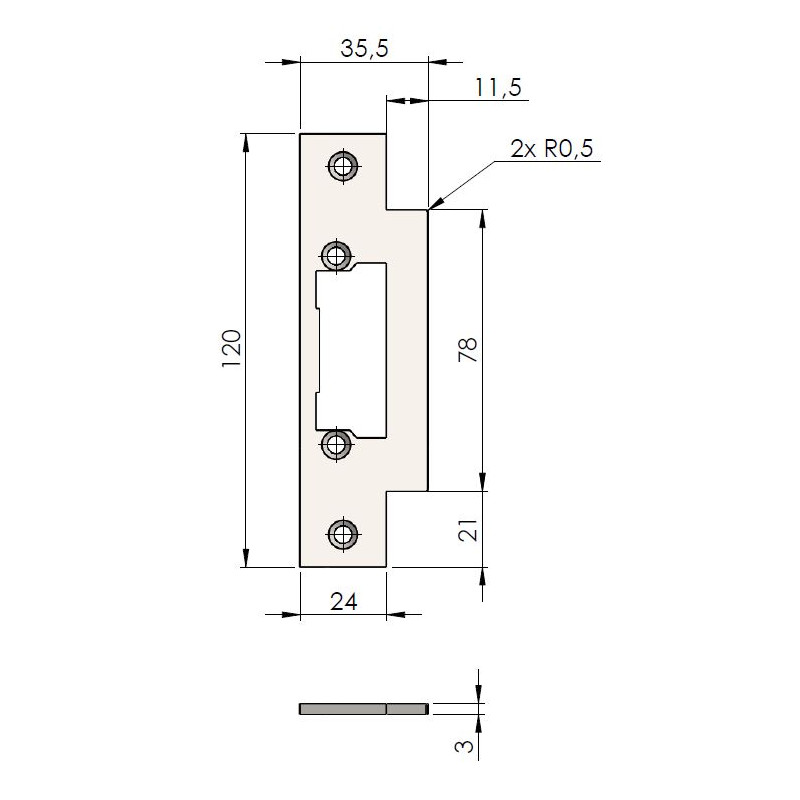 Têtière simple inox ULTIMFIT 120 mm profil bois HERACLES 921 X