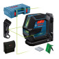 Laser vert 2 lignes 4x1,5V GLL 2 15 G + support LB + pince DK 10 C en coffret standard BOSCH 0601063W02