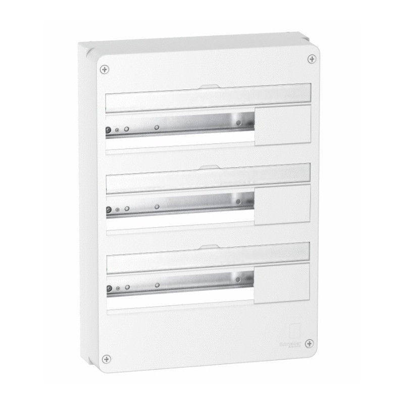 Coffret en saillie RESI9 blanc 3 rangées de 18 modules SCHNEIDER ELECTRIC R9H18403