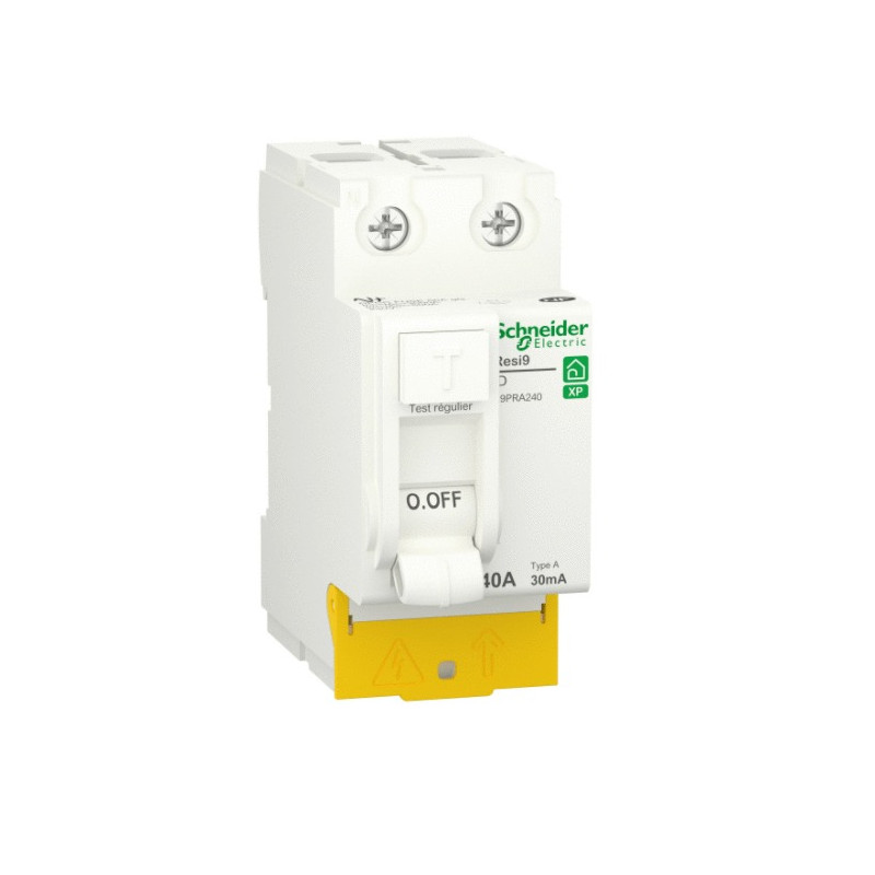 Interrupteur différentiel RESI9 30mA 2P peignable 40A Type A SCHNEIDER ELECTRIC R9PRA240