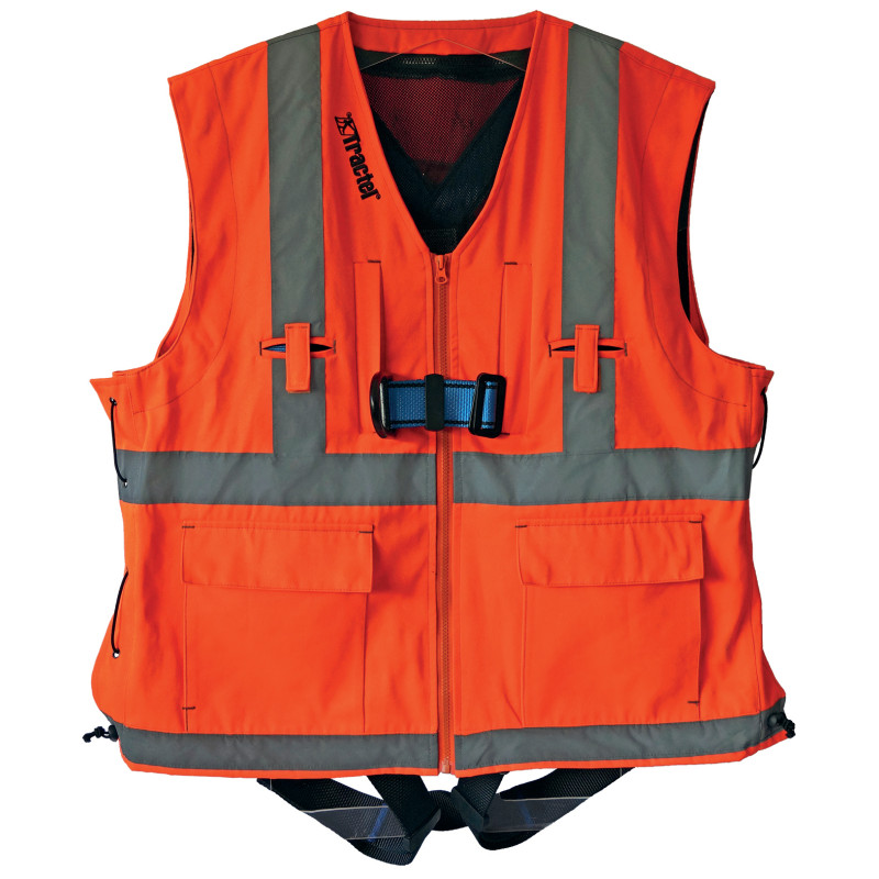 Harnais antichute HT22 avec veste réfléchissante orange gris TRACTEL 83782