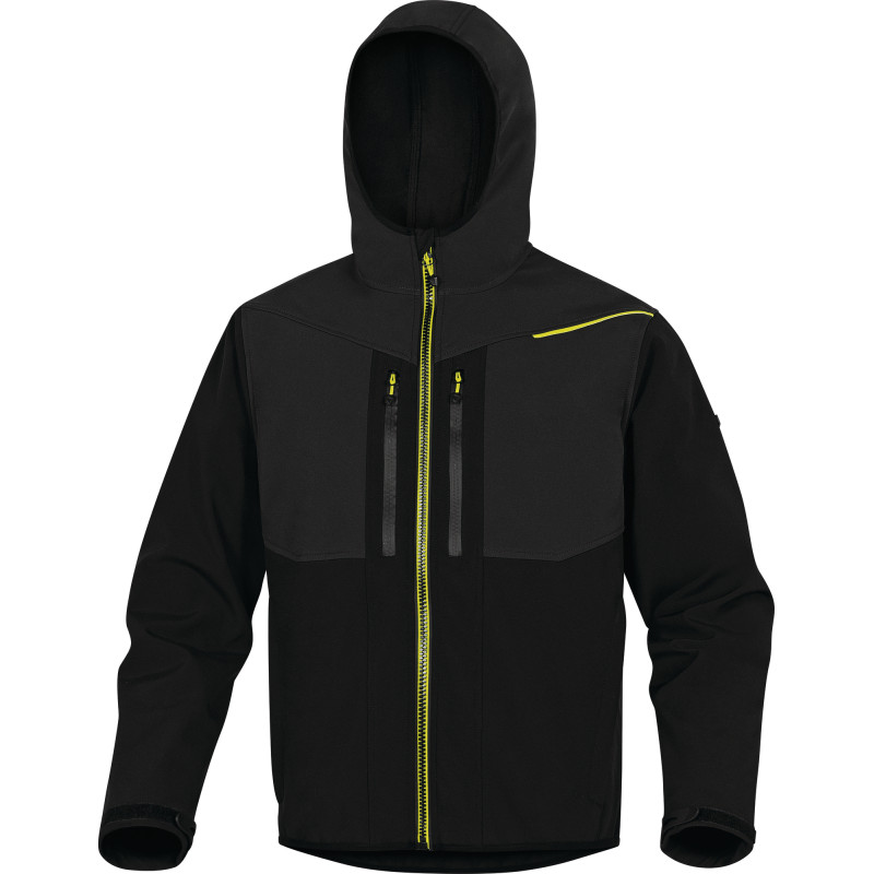 Veste Softshell 3 couches noir jaune TS DELTA PLUS HORT2NJPT