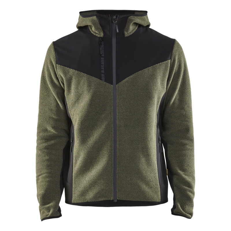 Veste tricotée avec Softshell vert foncé noir T2XL BLÅKLÄDER 594025364199XXL