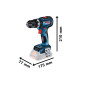 Perceuse visseuse à percussion 18V GSB 18V 90 C (sans batterie ni chargeur) en coffret L BOXX BOSCH 06019K6102