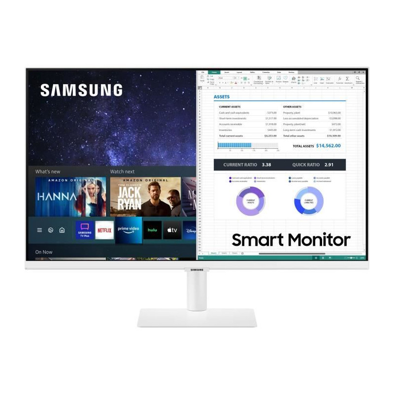 Ecran PC - SAMSUNG - Smart Monitor M5 - CM500 - 27 FHD 1920x1080 - 60Hz - VA - 4ms - Noir - HDMI + Télécommande