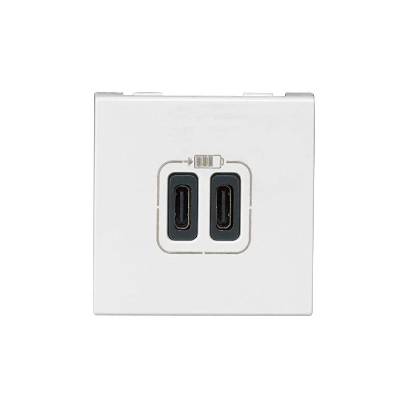 Chargeur 2 USB MOSAIC type C 3A 2 modules 230V blanc LEGRAND 077590