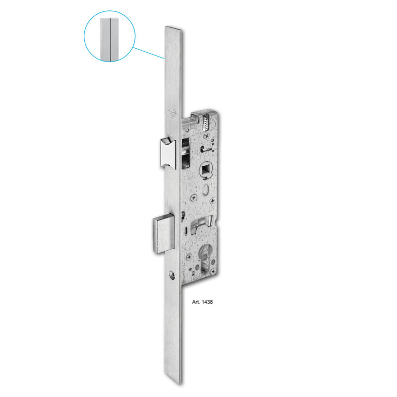 Monopoint à larder profil étroit pêne dormant demi tour Série 1438 A40mm WILKA 1438PZ 40