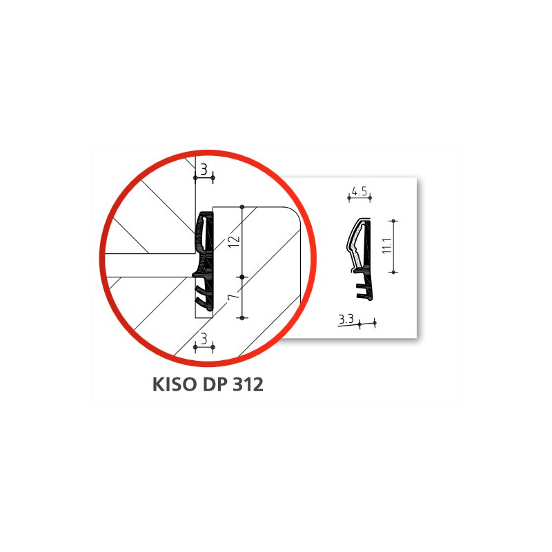 COURONNE 250M JOINT NOIR RAINURE 3MM FF