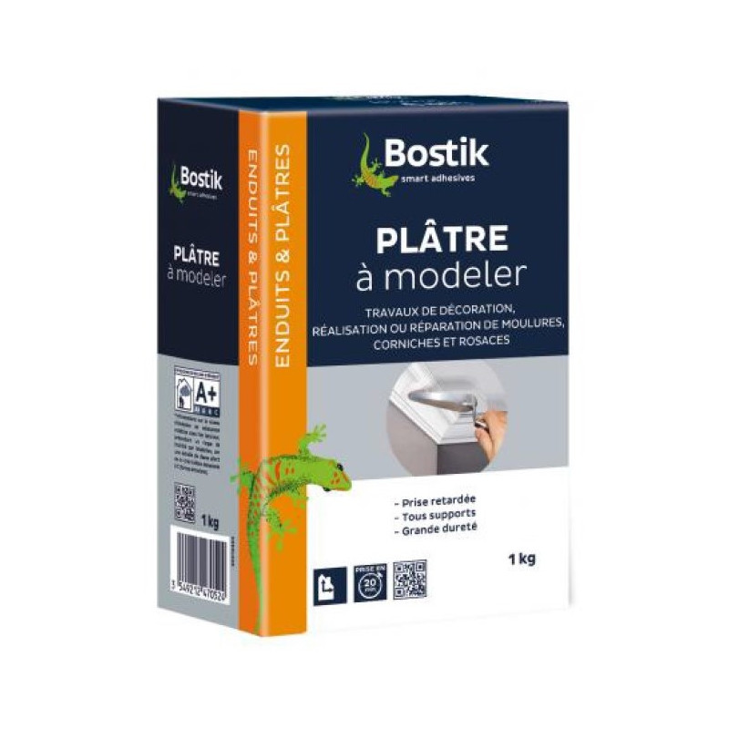 Plâtre poudre fin à modeler boîte de 1kg BOSTIK 30604206