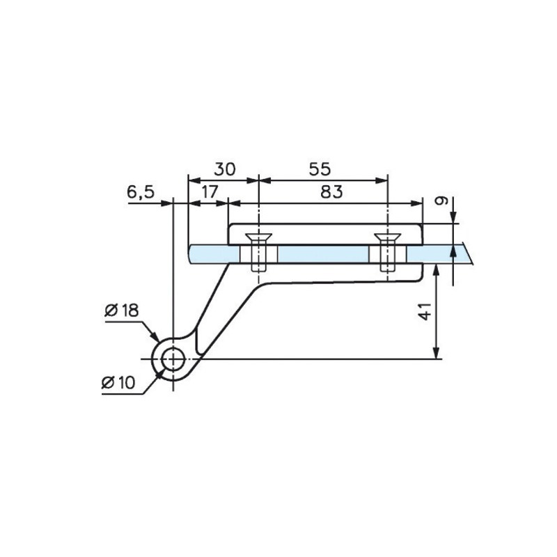 Paire de paumelles pour feuillure de 45 lagune Chromé brillant STREMER 4201.30.0 X 2