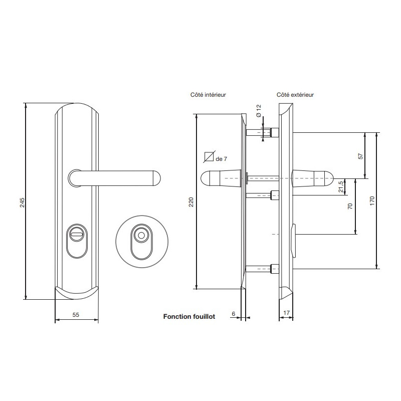 Ensemble blindé Florence 2 fouillot A2P1 Or VACHETTE 16015000