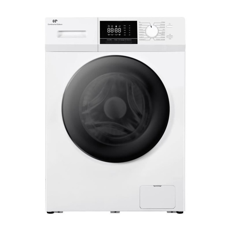 Lave-linge hublot CONTINENTAL EDISON CELL8140IW - 8 kg - Largeur 60 cm - Classe A - 1400 trs/min - moteur induction -Blanc